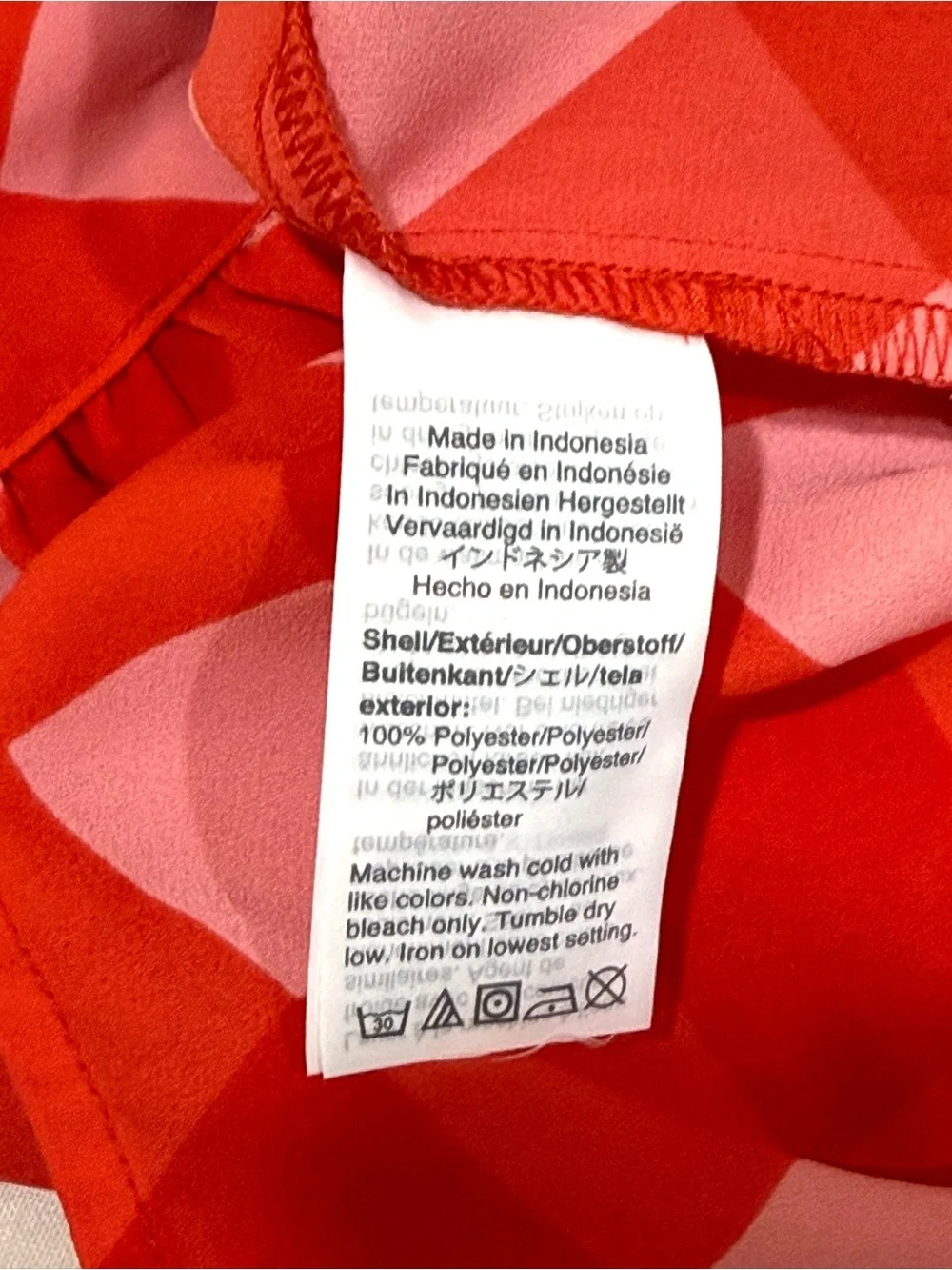 J. Crew Red and Light Pink Gingham Tie Neck Tank/Halter